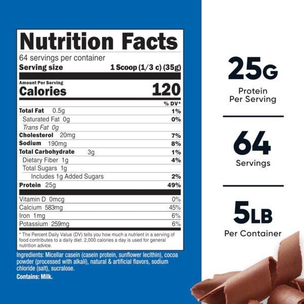 Nutricost Casein Protein Powder 5lb Chocolate - Micellar Casein, Gluten Free, Non-GMO