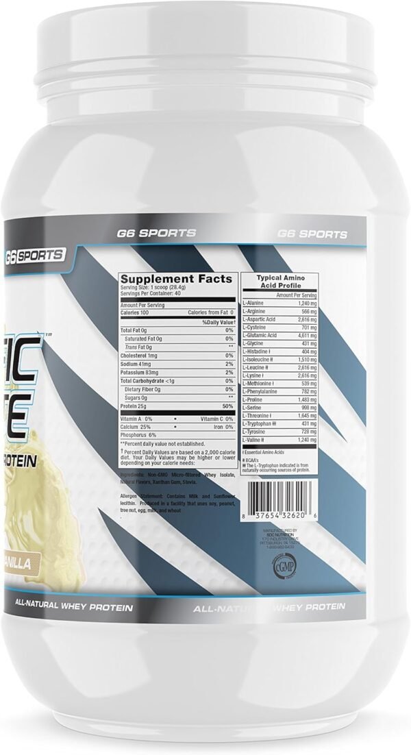Nutrition Prolific Isolate All Natural Whey Protein Isolate (Gluten Free, Lactose Free, Soy Free, Stevia Sweetened, 25g Protein, 100 Calories) – 2.5lb Jar – Vanilla