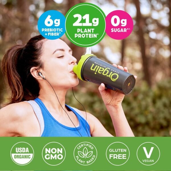 Orgain Organic Vegan Protein Powder Travel Pack, Creamy Chocolate Fudge - 21g of Plant Based Protein, 6g of Fiber, No Dairy, Gluten, Soy or Added Sugar, Non-GMO, 10 Count