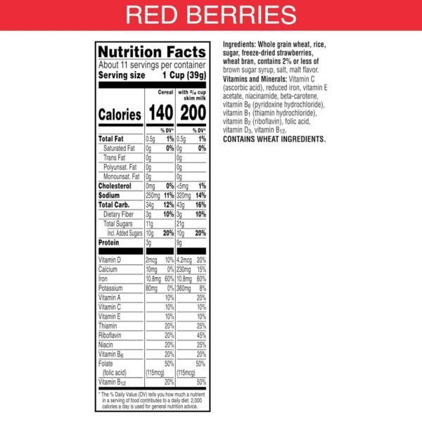 Kellogg's Special K Breakfast Cereal, Family Breakfast, Fiber Cereal, Family Size, Red Berries (3 Boxes)