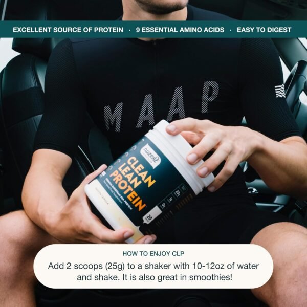 Nuzest - Pea Protein Powder - Clean Lean Protein, Premium Vegan Plant Based, Dairy Free, Gluten Free, GMO Free, Naturally Sweetened Protein Shake, Smooth Vanilla, 20 Servings, 1.1 lb