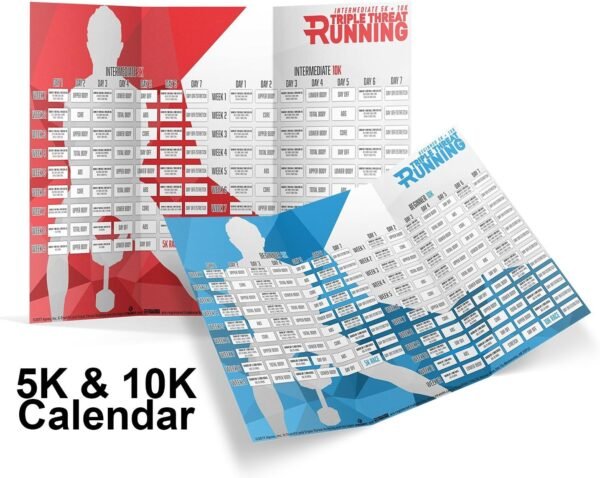 Triple Threat Running: Runners Workout Program with 5+1 Exercise Videos on DVD; 5K, 10K, Half Marathon & Full Marathon Training Calendars, Training Guide & Nutrition Guide