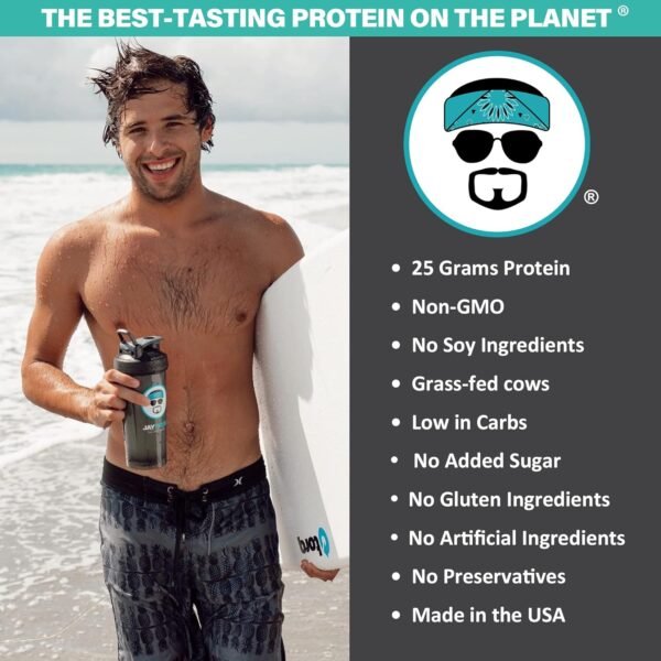JAYROBB Whey Vanilla Isolate Protein Powder, Low Carb, Keto, Vegetarian, Gluten Free, Lactose Free, No Sugar Added, No Fat, No Soy, Nothing Artificial, Non-GMO, Best-Tasting (24 oz) Grass-Fed