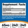 Nutricost Iron (As Ferrous Sulfate) 65mg, 240 Tablets - Non-GMO, Gluten Free
