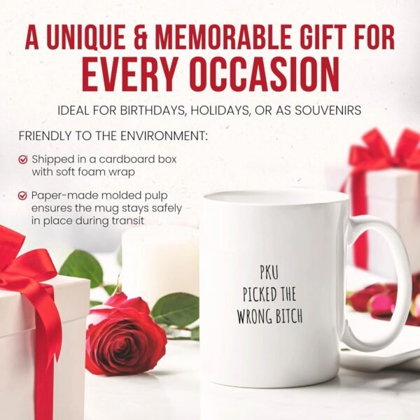 Pku Mug - Health Awareness Coffee Cup - Funny Gift For Pku Patients - Dietary Management Novelty Drinkware - Health Condition Tea Mugs - Special Diet Hot And Cold Drink Cups - Rare Condition Gift -