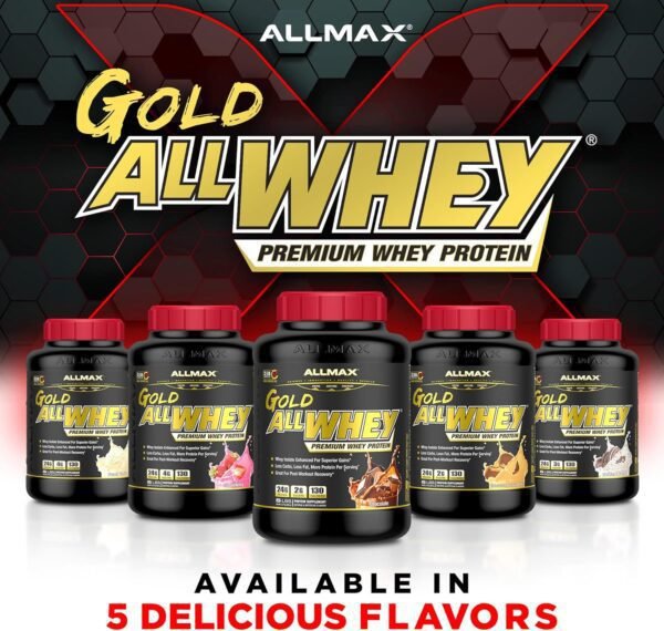 ALLMAX GOLD ALLWHEY, Chocolate Peanut Butter - 5 lb - 24 Grams of Protein Per Scoop - Gluten Free, Low Carb & Low Sugar - Approx. 71 Servings
