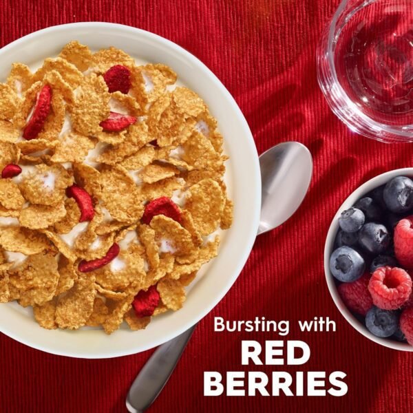 Kellogg's Special K Breakfast Cereal, Family Breakfast, Fiber Cereal, Family Size, Red Berries (3 Boxes)