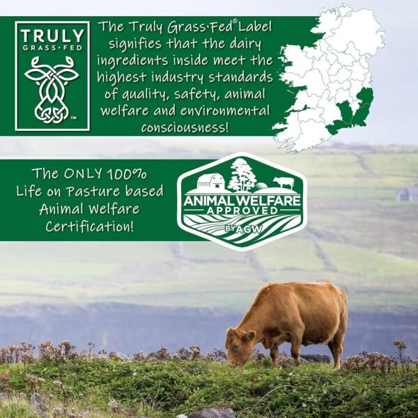 Grass Fed Whey Protein Powder Isolate - Unflavored - Unsweetened - Certified Entire Life On Pasture - A Greener World - ASPCA Registered Brand List - Informed-Sport - 3lbs
