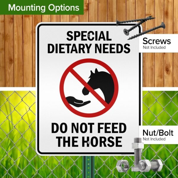 Special Dietary Needs Do Not Feed The Horse Sign, 24x30 Inches, 3M EGP Reflective .080 Aluminum, Fade Resistant, Made in USA by My Sign Center