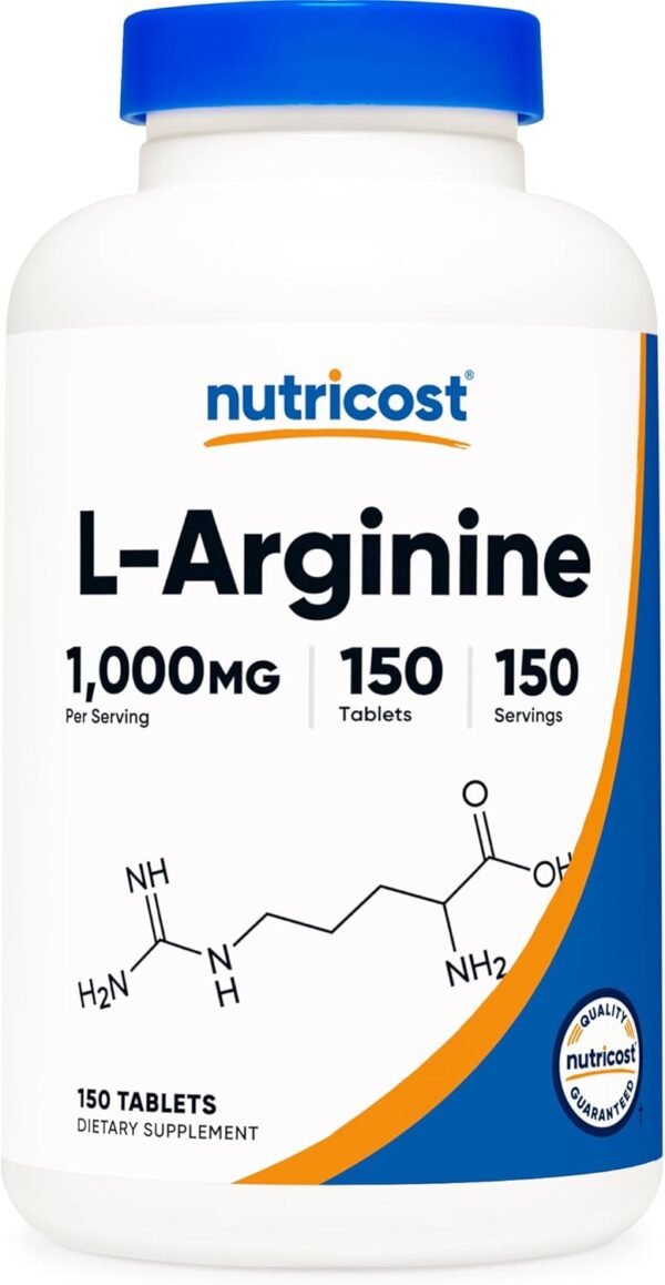 Nutricost L-Arginine 1000mg, Amino Acid Tablets (150 Tablets)