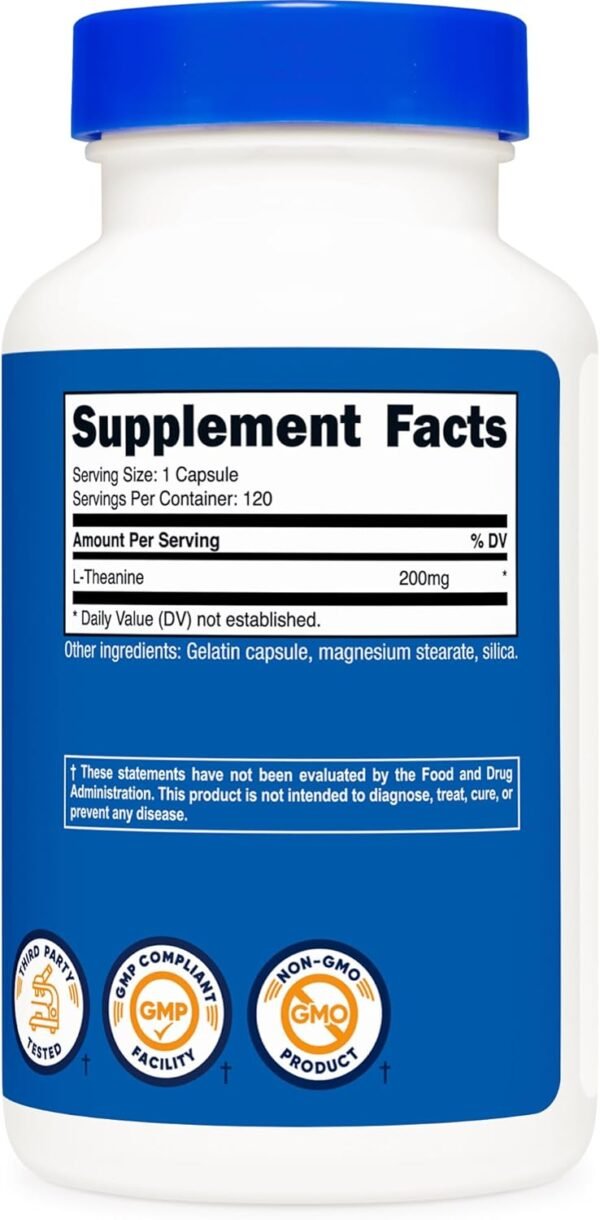 Nutricost L-Theanine 200mg, 120 Capsules, Double Strength - Non-GMO, Gluten Free