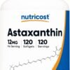 Nutricost Astaxanthin 12mg, Non-GMO and Gluten Free, 120 Softgels (4 Month Supply)