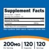 Nutricost L-Theanine 200mg, 120 Capsules, Double Strength - Non-GMO, Gluten Free