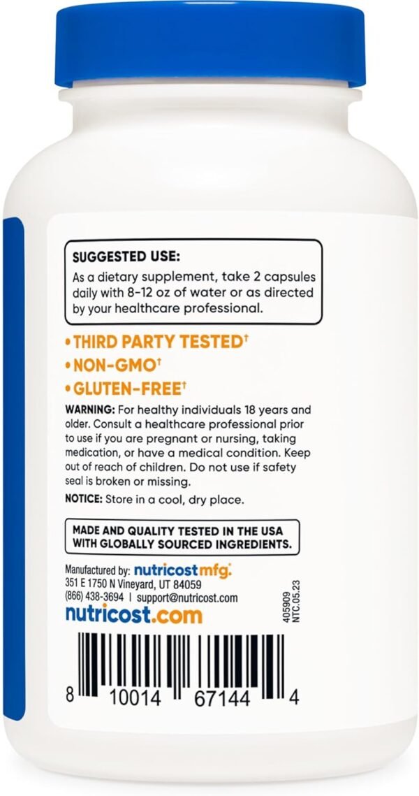 Nutricost L-Carnitine Tartrate 1000mg, 120 Capsules - 500mg Per Capsule (60 Servings)