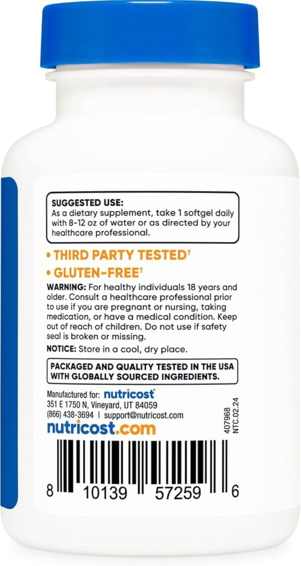 Nutricost Astaxanthin 12mg, Non-GMO and Gluten Free, 120 Softgels (4 Month Supply)