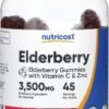 Nutricost Elderberry Gummies with Vitamin C & Zinc 90 Gummies - Gluten Free, Vegetarian