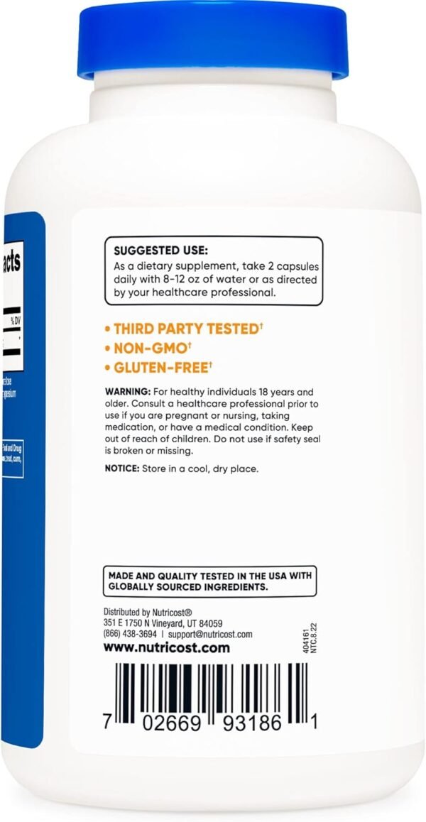 Nutricost Alpha Lipoic Acid 600mg, 240 Vegetarian Capsules - Gluten Free, Soy Free & Non-GMO, 120 Servings (3 Bottles)