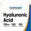 Nutricost Hyaluronic Acid Capsules 100mg,120 Vegetarian Capsules - Gluten Free, Non-GMO