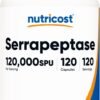 Nutricost Serrapeptase 120,000 SPU, 120 Capsules - Gluten Free, Non-GMO, and Vegetarian Friendly