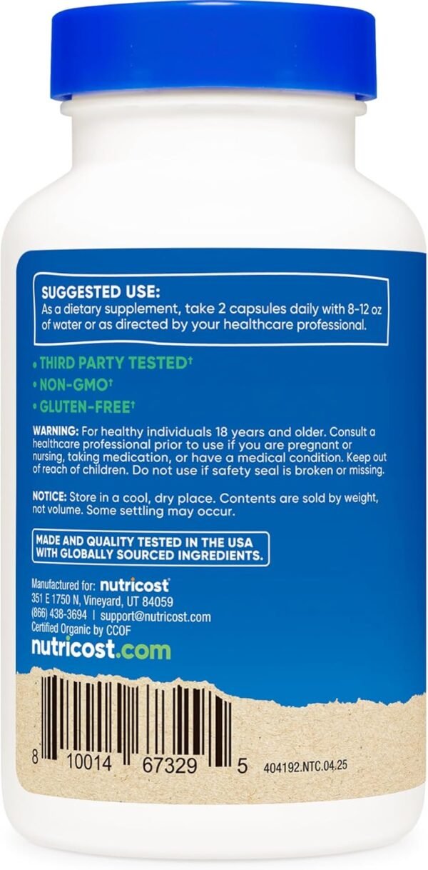 Nutricost Saw Palmetto 1000mg, 120 Capsules - CCOF Certified Made with Organic Saw Palmetto, Vegetarian Friendly, 60 Servings, 500mg Per Capsule, Gluten Free