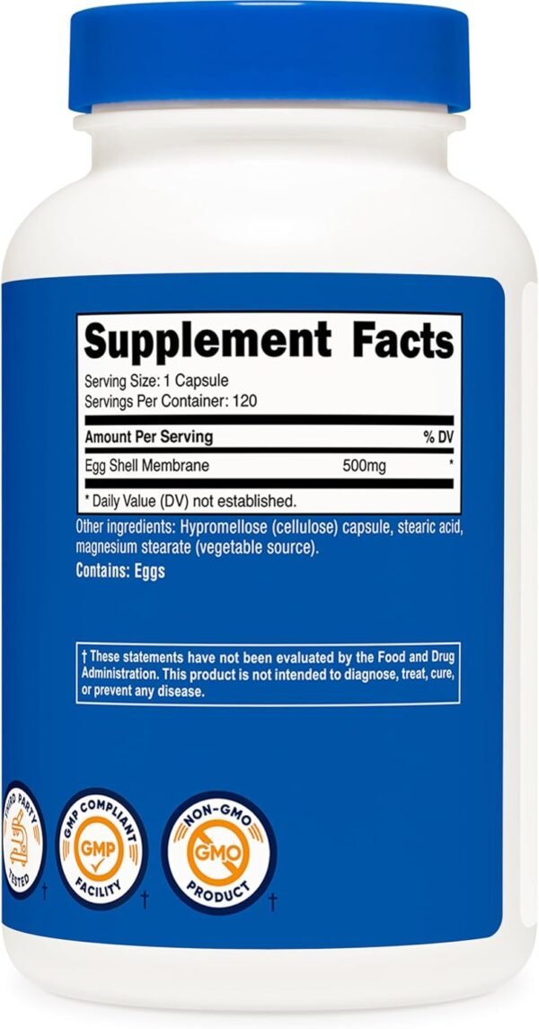 Nutricost Egg Shell Membrane, 500 MG Per Serving, 120 Capsules - GMO Free, Gluten Free