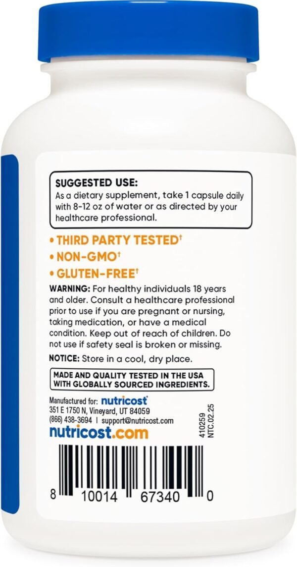 Nutricost Pygeum Extract 5000mg Equivalent, 120 Capsules (from 500mg of 10:1 Extract) - Veggie Capsules, Non-GMO, Gluten Free, Vegetarian Friendly