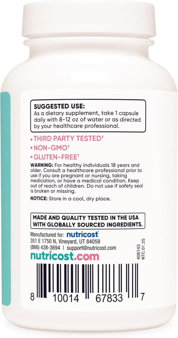 Nutricost Diindolylmethane DIM Supplement for Women 400mg, 120 Capsules, with Dong Quai, Calcium & Black Cohosh - Vegan, Non-GMO and Gluten Free