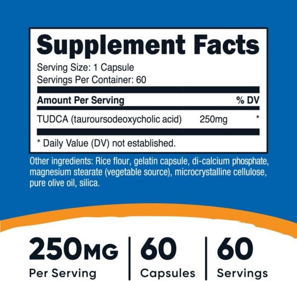 Nutricost Tudca 250mg, 60 Capsules (2 Bottles)