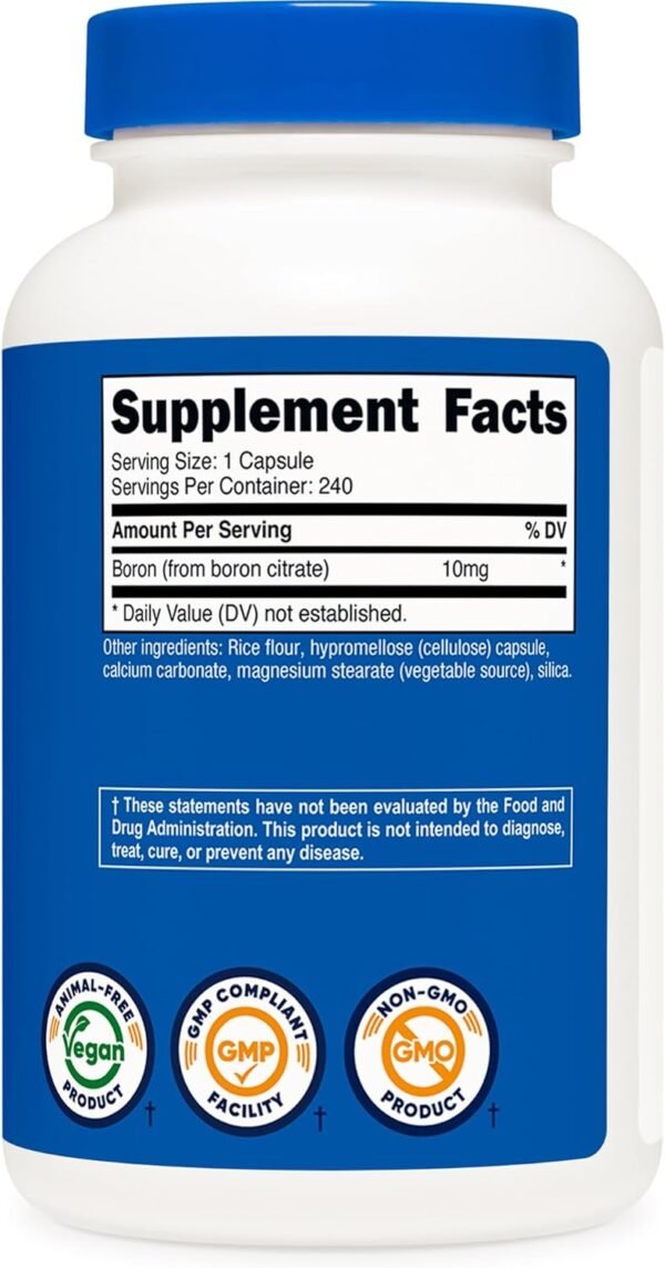 Nutricost Boron Capsules 10mg, 240 Vegetarian Capsules, Gluten Free and Non-GMO