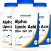 Nutricost Alpha Lipoic Acid 600mg, 240 Vegetarian Capsules - Gluten Free, Soy Free & Non-GMO, 120 Servings (3 Bottles)