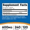 Nutricost Alpha Lipoic Acid 600mg, 240 Vegetarian Capsules - Gluten Free, Soy Free & Non-GMO, 120 Servings (3 Bottles)
