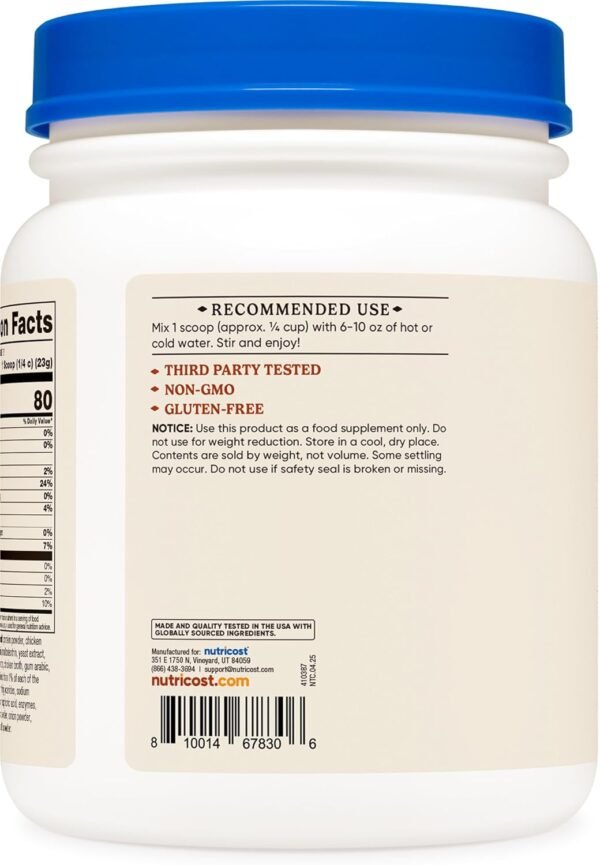 Nutricost Chicken Bone Broth Protein Powder (Chicken Soup Flavored, 20 Servings)
